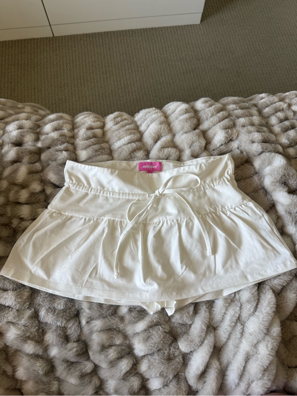 Edikted White Tiered Mini Skirt